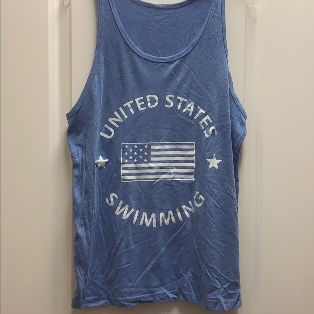 blue United States swimming tank top